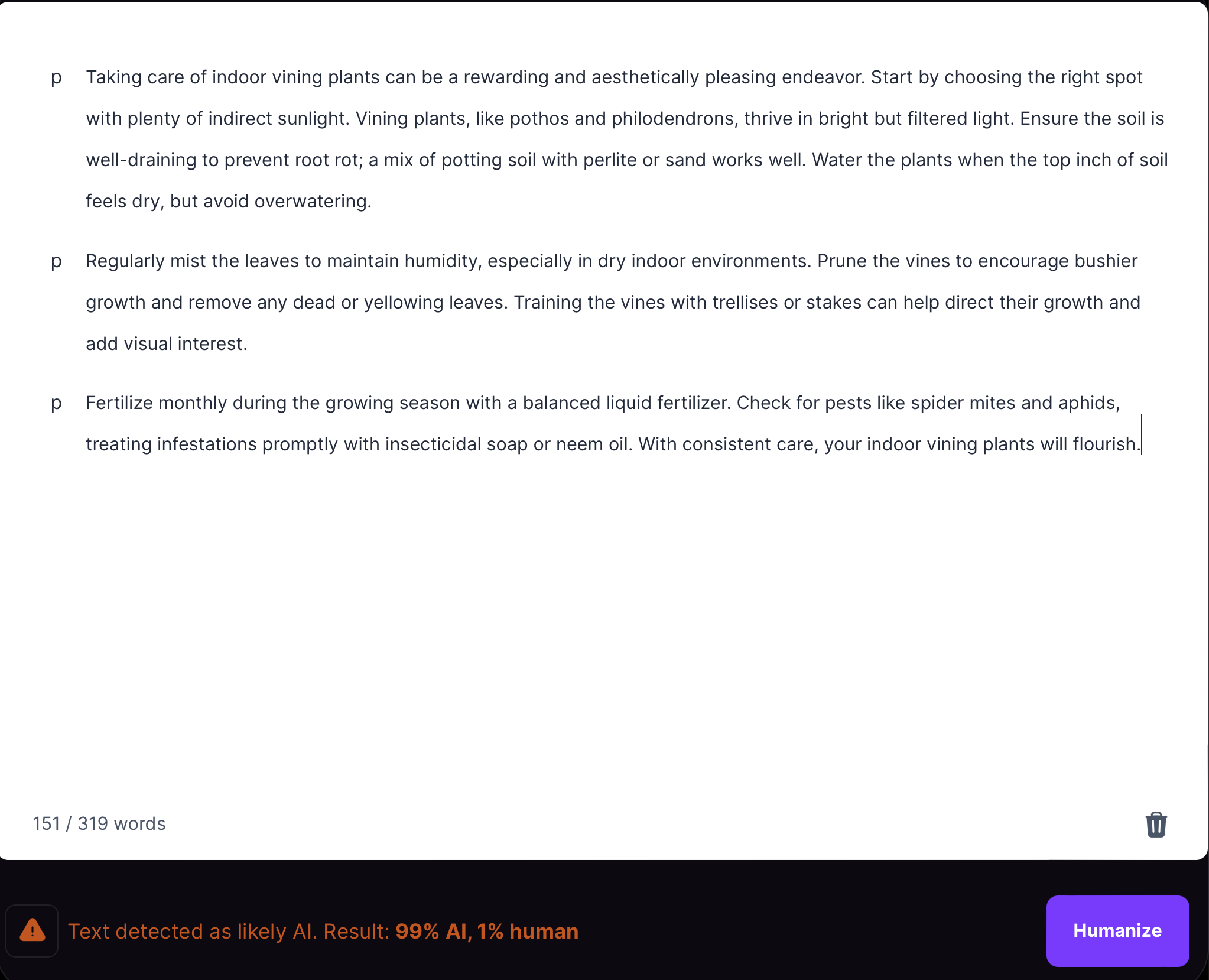 Example of AI-written text.