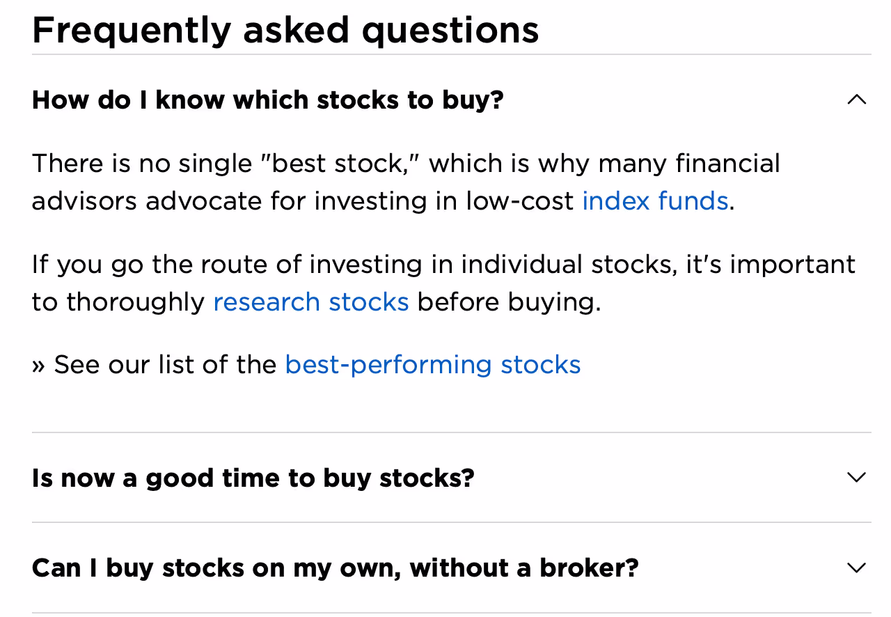 Example of evergreen evergreen FAQs.