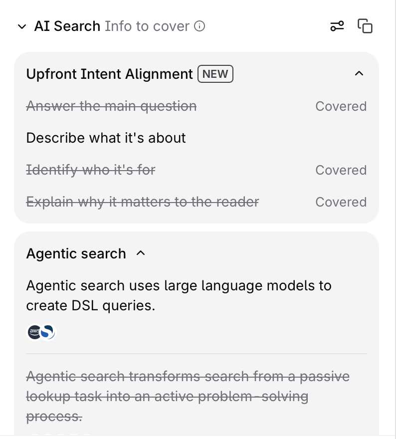 The Agentic Search guideline surfaces the exact facts AI models look for.