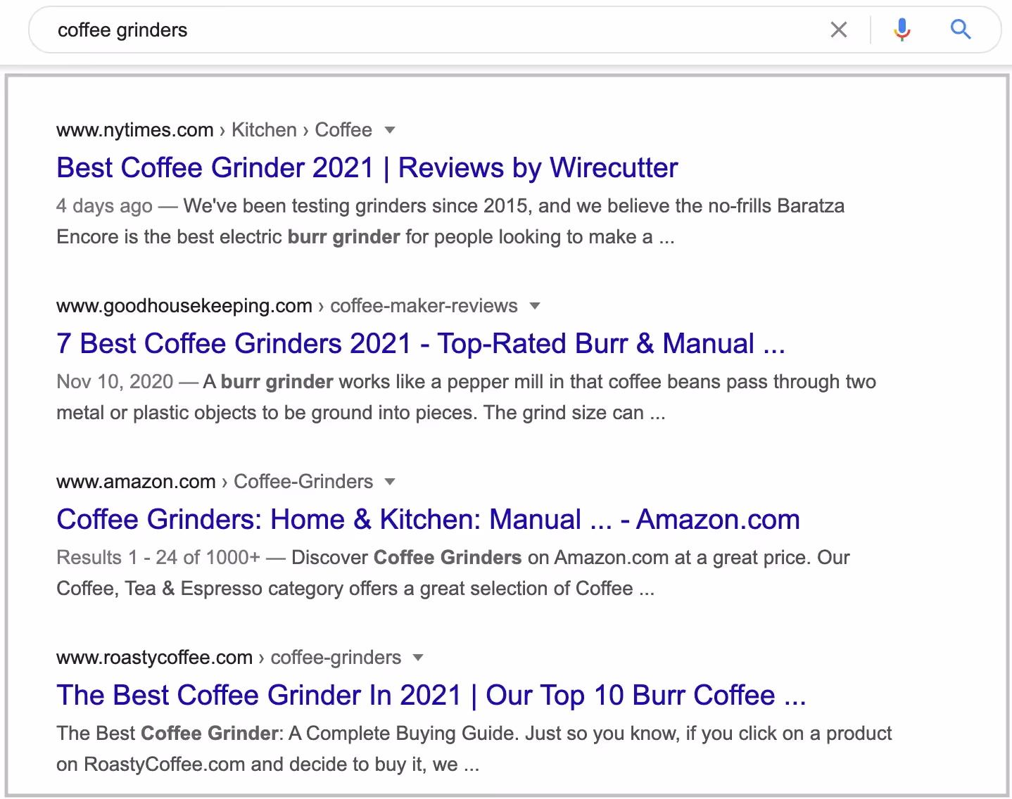 search results for coffee grinders query
