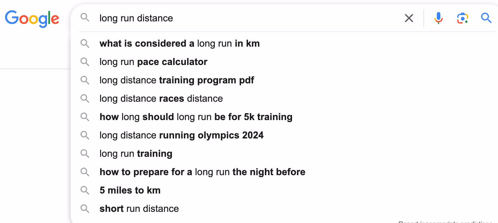 Google Autoguggest keyword research example