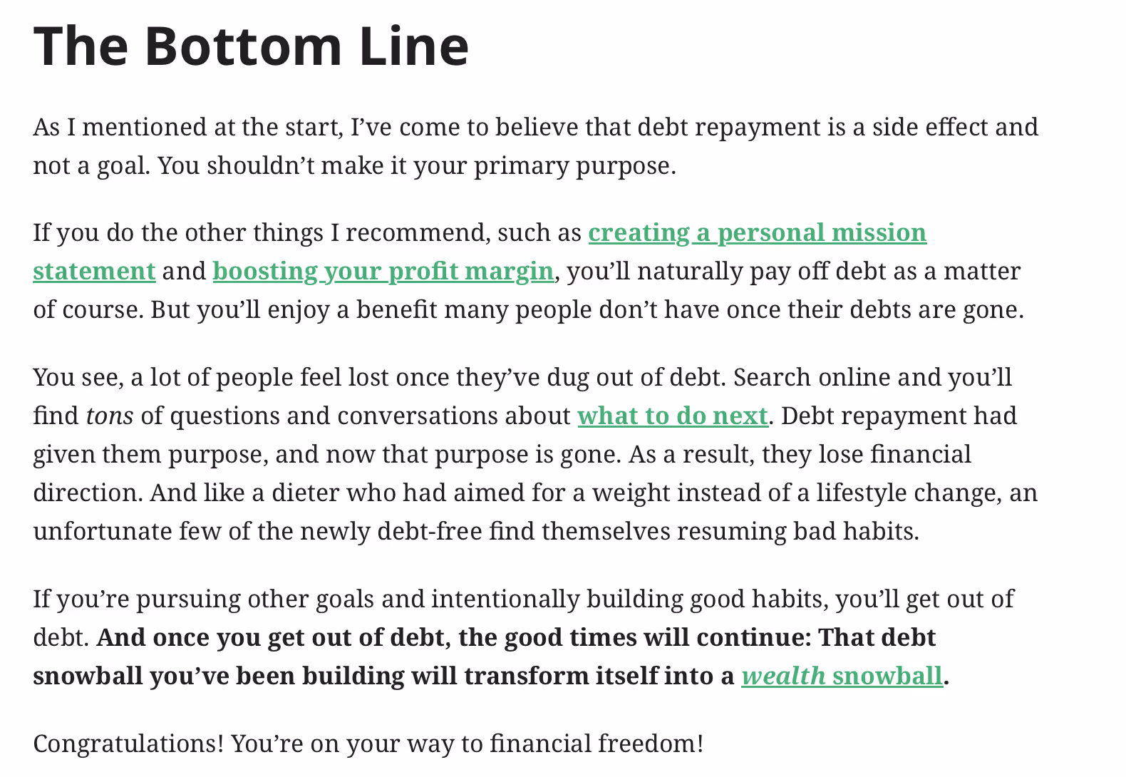 Add optional extras at the end of each blog post.