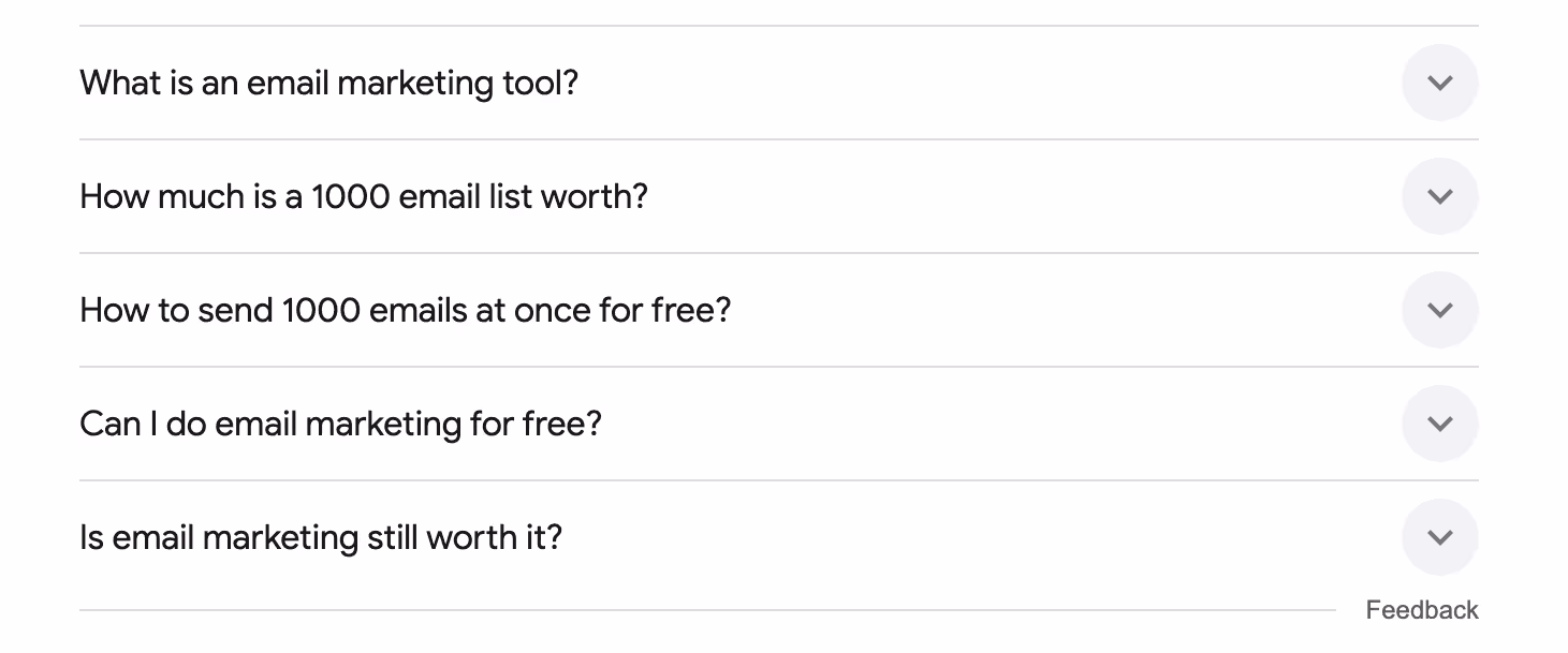 People also ask search example for headings