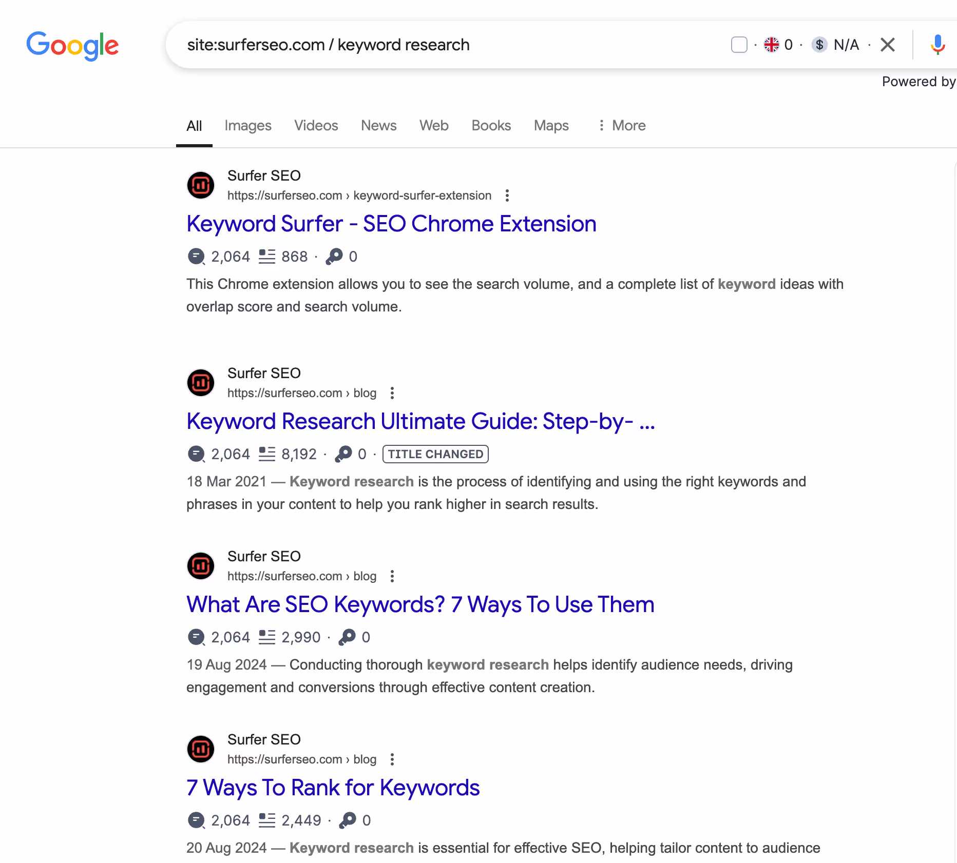 Using a custom Google search to find internal linking opportunities